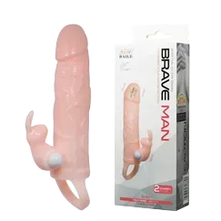 Two-headed Flesh-tone Vibrating Condom Ultra Thin Safe Use