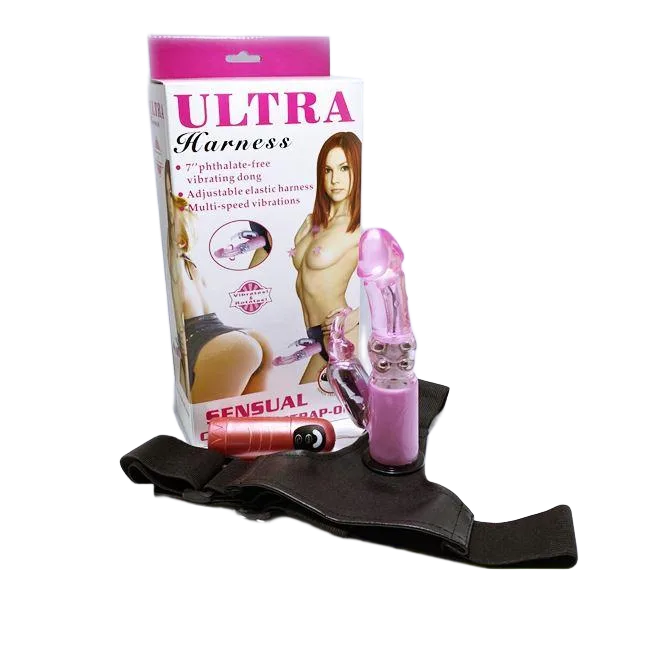 Ultra Harness Strap-On Vibrating Rotating Dildo