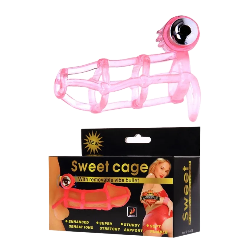 Unique Ring Silicone Delay Sleeve With Vibrating Cock Extension
