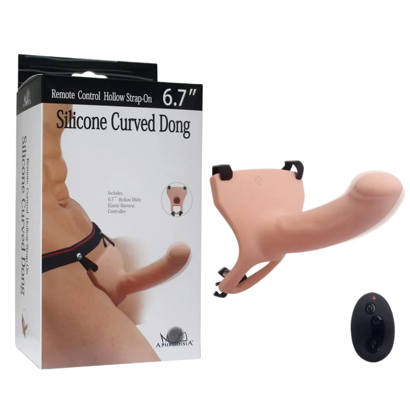 USA Curved Remote Control Hollow Vibrating Penis Sleeve