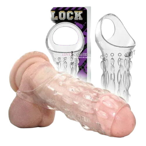 USA SHP435 Textured G-Spot Penis Extension Condom with Strap