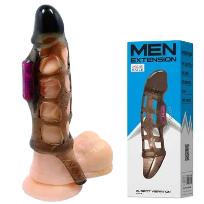 Vibrating Ribbed Penis Sleeve With Strap Delay