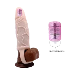 Vibrating Strap-On Size Enhancing Condom Experience