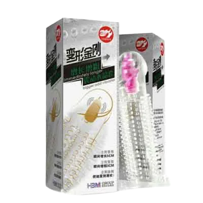 Vibrating Textured Penis Extension Condom for Maximum Pleasure