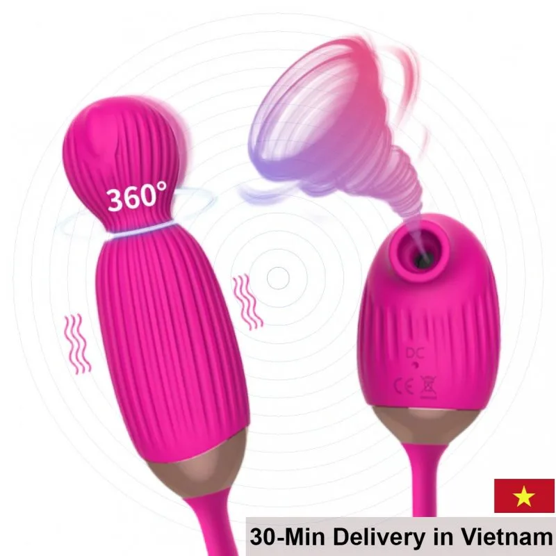 Vivian G-Spot Vibrator Suction Blow 10 Modes Soft Silicone Portable