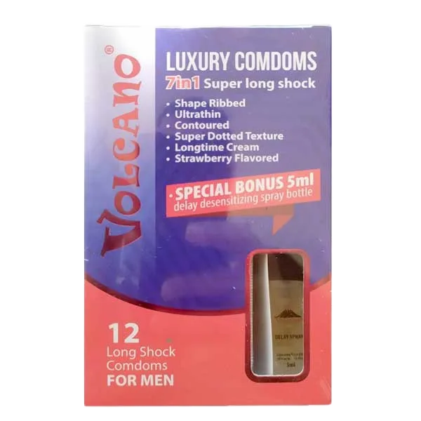 Volcano 7in1 Condom Ribbed Delay Climax Thin US Quality