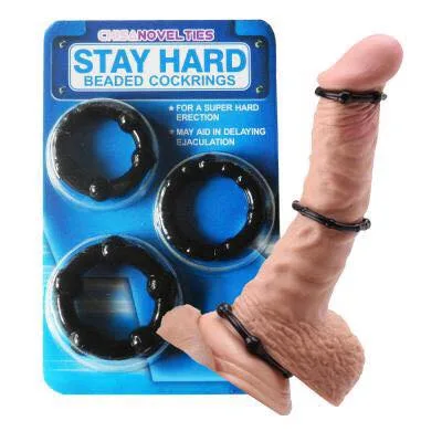 Stay Hard Anti-Ejaculation Ring with Beads Comfortable Size — photo 3