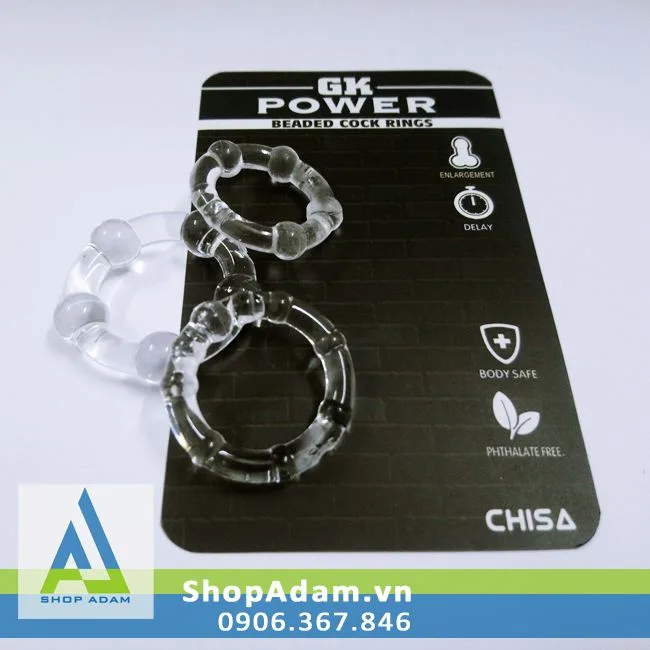 GK Power Penis Ring with Beads Flexible Silicone Set — photo 4