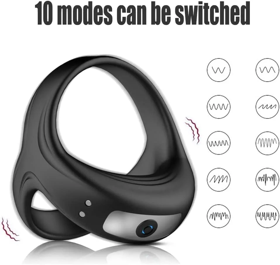 Premium Cockring Vibration Silicone Ring with 10 Modes — photo 3