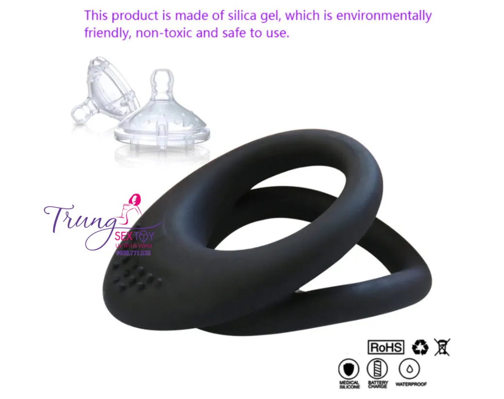 Black Spiked Penis Ring Delay Ejaculation — photo 3