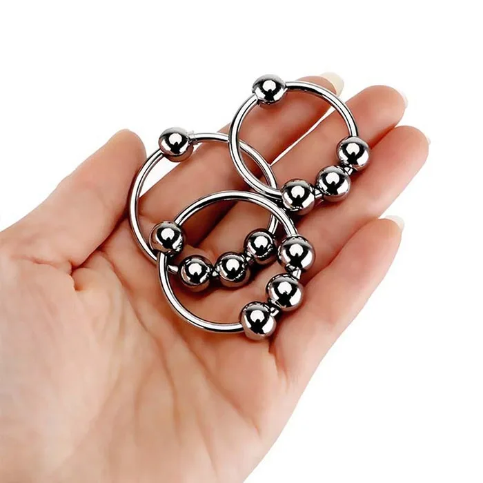 Stainless Steel 4-Ball Adjustable Penis Ring Delay Ejaculation Tool — photo 3