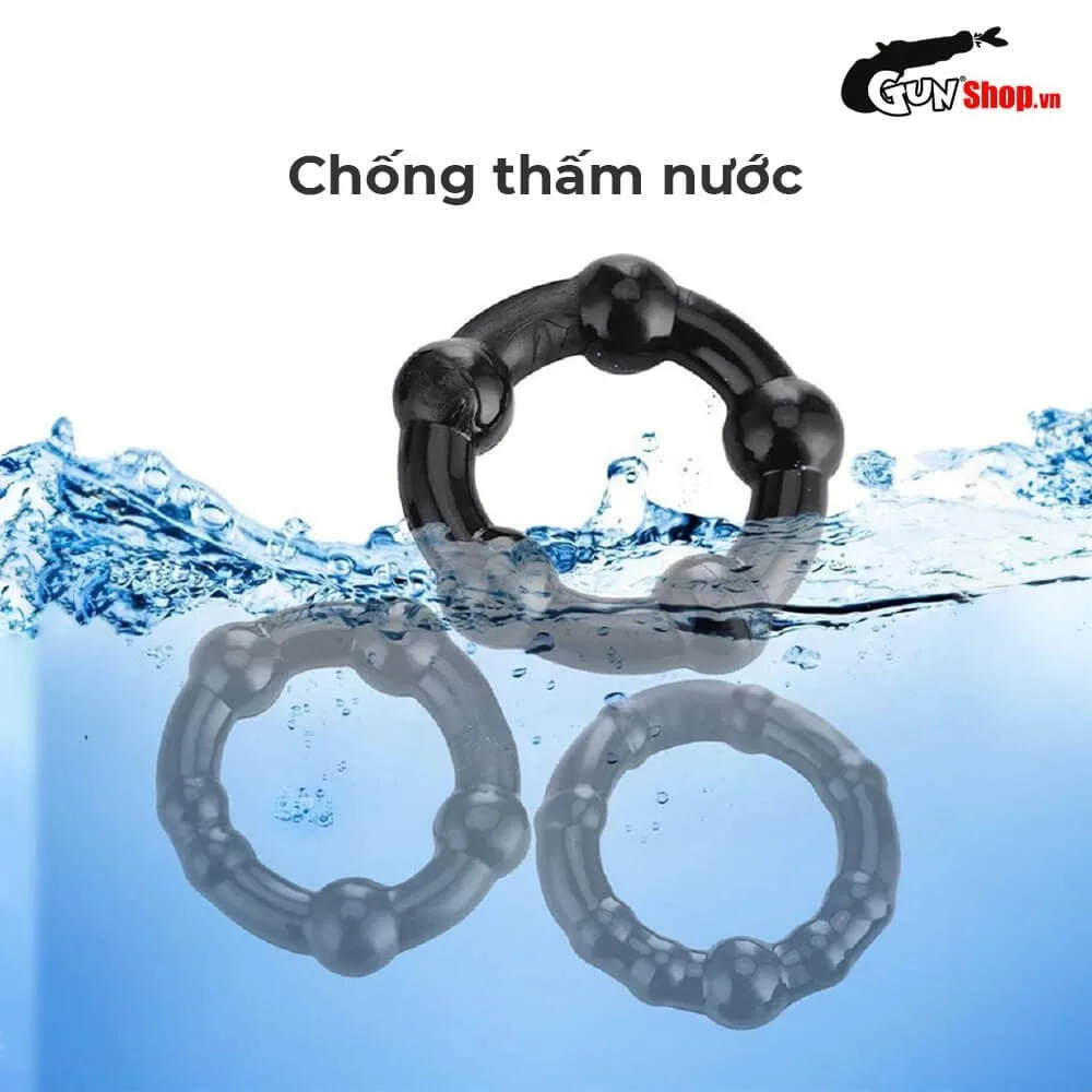Chisa Beaded Black Cock Ring Delay Ejaculation Multiple Sizes — photo 6