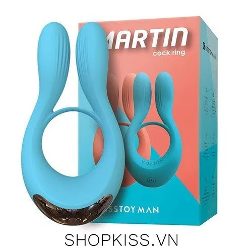 Kisstoy Man Martin Silicone Vibrating Cock Ring Blue — photo 2