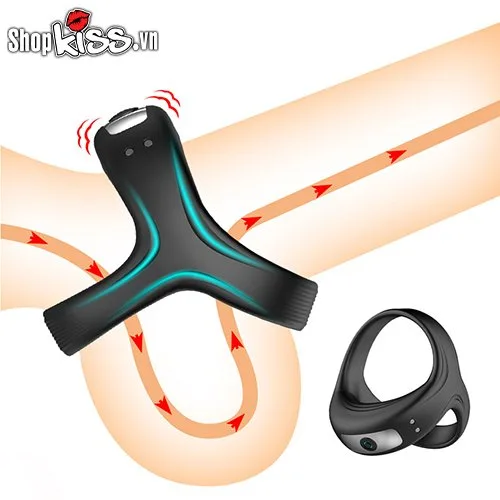 Silicone Cock Ring Delay Ejaculation Black Vibration — photo 5