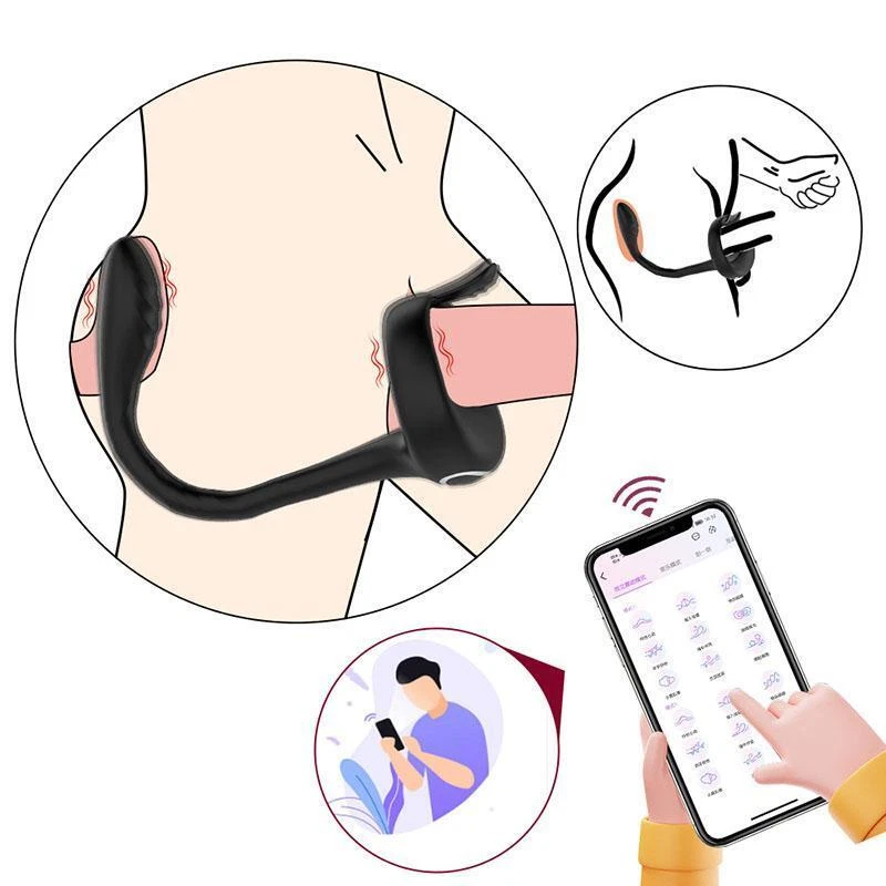 Remote Vibrating Cock Ring Anal Stimulator 9 Mode Wireless Couples Toy — photo 4