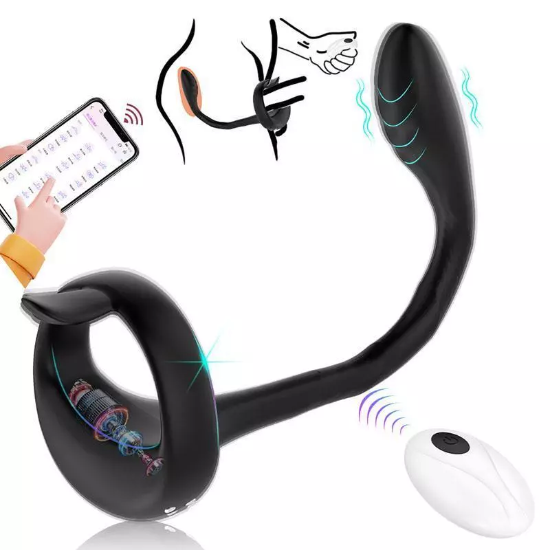 Remote Vibrating Cock Ring Anal Stimulator 9 Mode Wireless Couples Toy — photo 6