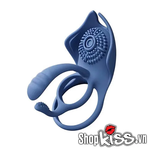 Svakom Barzillai Multi-Point Vibrating Ring for Couples Blue Silicone — photo 4