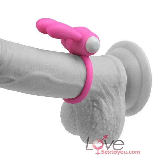 Double Rabbit Ears Vibrating Ring Couples Intimate Toy Pink — photo 4