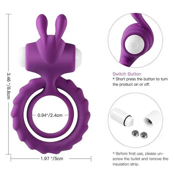 Oh Rabbit Love Ring Vibrator Dual Pleasure Enhance — photo 3