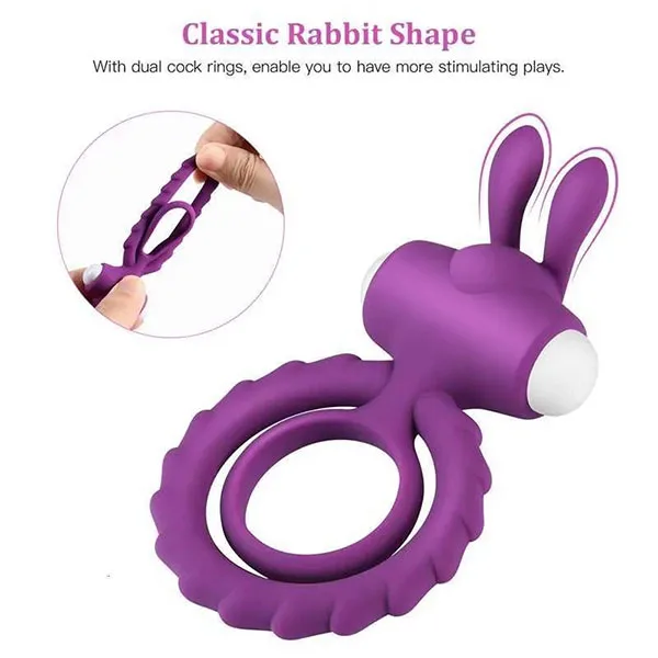Oh Rabbit Love Ring Vibrator Dual Pleasure Enhance — photo 5