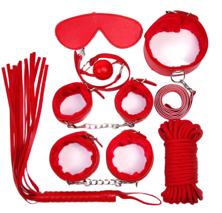 Wanle BDSM 7-Piece Feather Fetish Restraint Kit Strong Thrill