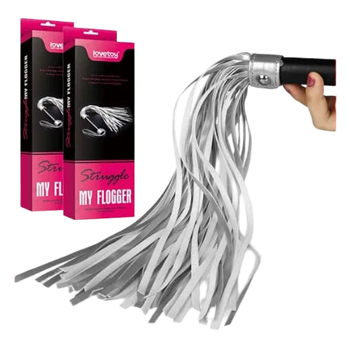 White Leather BDSM Whip Durable Bondage Toy SHP1028