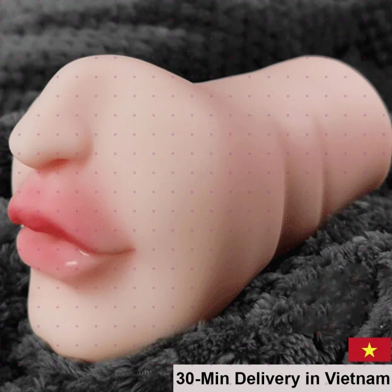 White Silicone Oral Masturbator Male Sex Toy 17x11cm
