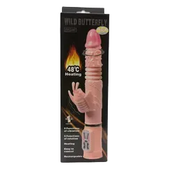 Wild Butterfly Heated Vibrating Thrusting Silicone Toy 22cm