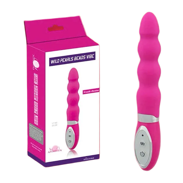 Wild Pearls Beads Vibe Silicone Anal Vibrator 10 Modes