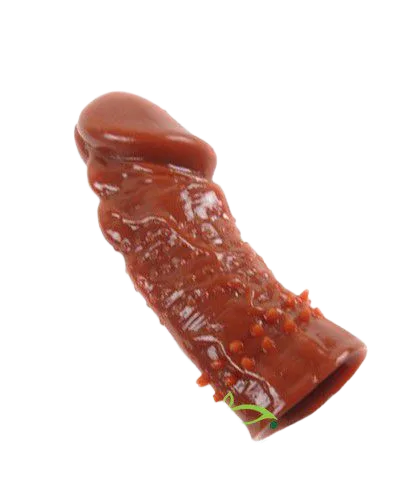 WOLFTOOTH Brown Spiked Veined Condom Sleeve - Performance Boost