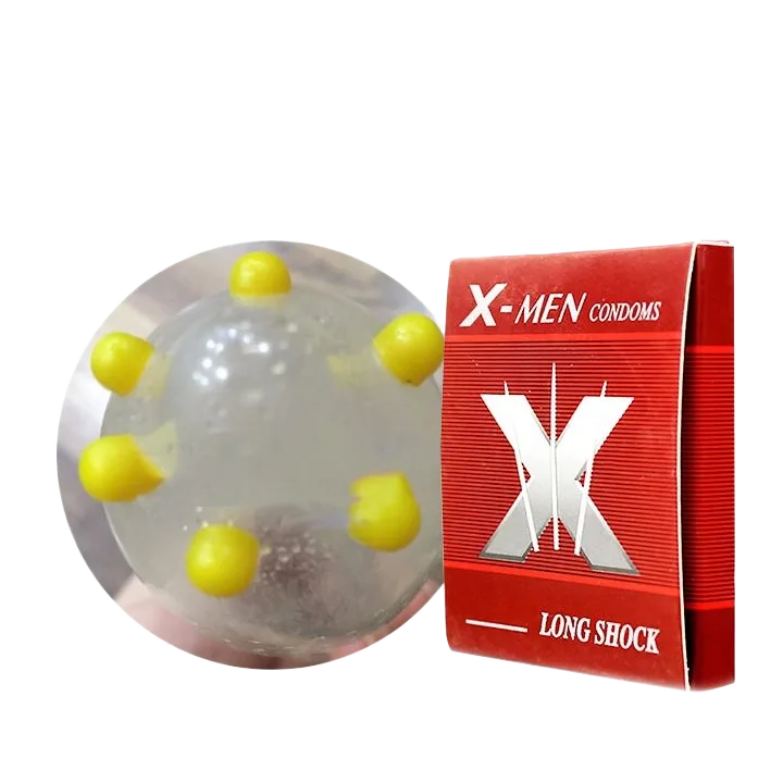 X-Men Long Shock 6 Beads Condom for Prolonged Pleasure & Intense Feel