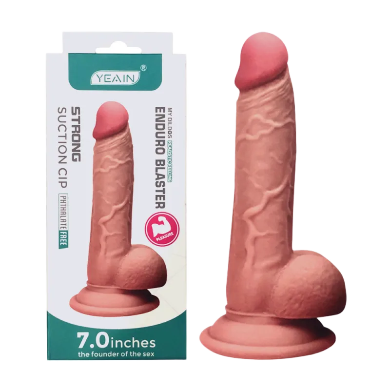 Yeain 7 Inch Wall Adhesive Dildo Strong Suction Soft Realistic