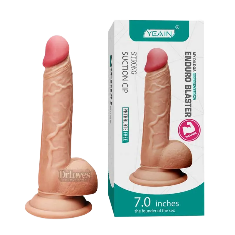 Yeain 7inch Wall-Mounted Realistic Blue Silicone Dildo