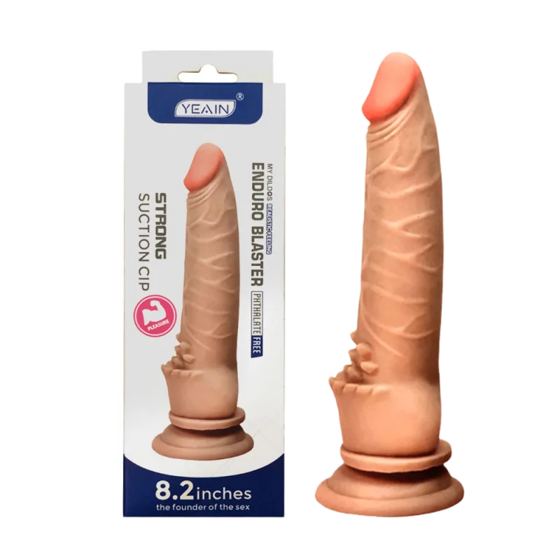 Yeain Blue Wall-Mounted Realistic Silicone Dildo