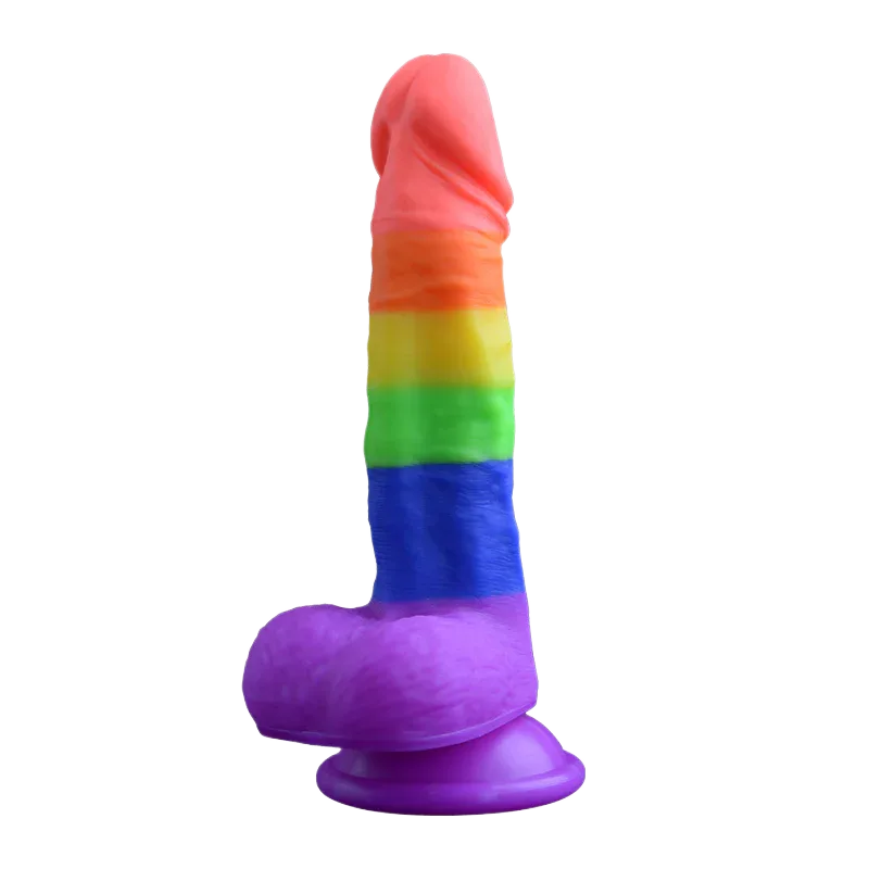 Yeain Rainbow Soft Silicone Dildo with Suction Cup