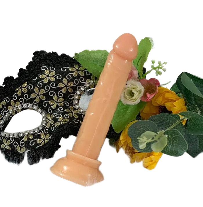 Yunman Mini Wall-Mount Non-Vibrating Brown Silicone Dildo 14cm