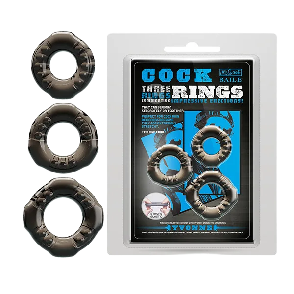 Yvonne Getlock Baile 3pcs Cock Rings Delay Performance